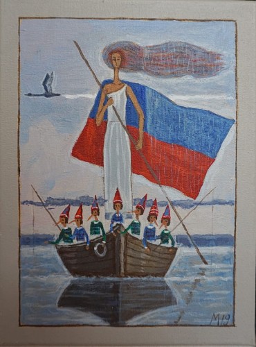 Mikołaj Malesza_Przeprawa_obraz _Galeria sztuki Bellotto Warszawa.JPG