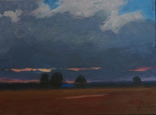 Mikołaj Malesza_Pejzaz po zachodzie_obraz _Galeria sztuki Bellotto Warszawa.JPG