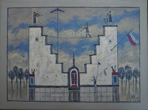 Mikołaj Malesza_Akrobaci_obraz _Galeria sztuki Bellotto Warszawa.JPG