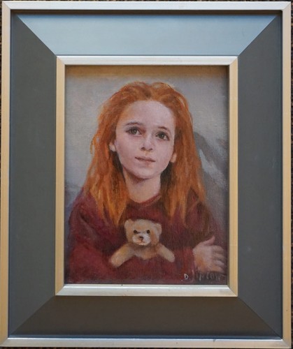 Dorota Leniec Lincow_Przytulanka_olej na płótnie_portret dziecka_Galeria sztuki Bellotto Warszawa.JPG