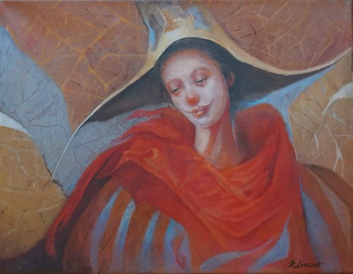 Dorota Leniec Lincow_Klaun_obraz olejny_obraz dla dzieci_galeria sztuki Bellotto Warszawa.JPG