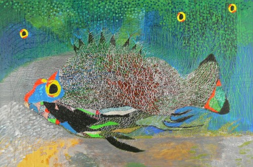 Andrzej_Damiecki_Ryba_97x146cm_2019 rok_galeria sztuki Bellotto Warszawa.jpg