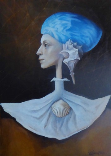 Dorota Leniec Lincow_obraz olejny_Cykl muzy muszlowe_70x50cm_2020 rok_obraz do salonu_galeria sztuki Bellotto Warszawa.JPG