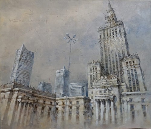Alicja Pochopień Kuzniarz_Warszawa_ 100x150 cm_2020 r_widoki Warszawy_obraz do salonu_galeria sztuki Bellotto Warszawa.JPG