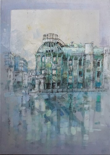 Alicja Pochopień Kuzniarz_Warszawa_ 70x50 _2020r_widoki Warszawy_obraz do salonu_galeria sztuki Bellotto Warszawa c.JPG