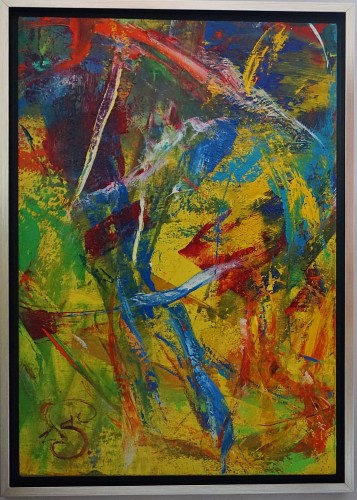 Waldemar Stach_Abstrakcja_Ptaki_olej na płótnie_obraz do salonu_galeria sztuki Bellotto Warszawa.JPG
