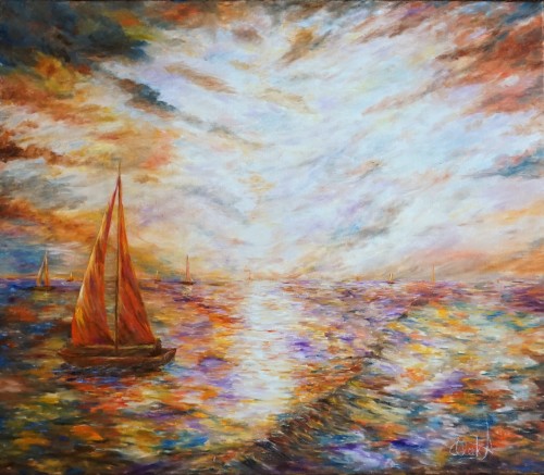 Bożena Olak_Morze_pejzaż morski_obraz do salonu_galeria sztuki Bellotto Warszawa.JPG