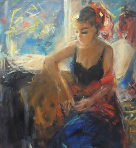 JADWIGA MARIA JAROSIEWICZ / OBRAZ /DZIEWCZYNA Z PSEM II