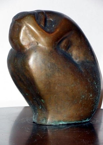 Kazimierz Zieliński _Rozpacz II brąz_  26 cm_lata 80 XX wieku_rzezba dla kolekcjonerów_galeria sztuki Bellotto Warszawa.JPG