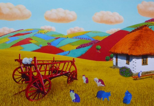 Jakub Dominik_Wóz_Grafika komputerowa_Koty w pejzazu_Galeria sztuki Bellotto Warszawa b.JPG