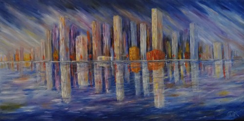 Bożena Olak_obraz olejny_Las naszych czasów_50 x 100 cm_2020 rok_galeria sztuki Bellotto Warszawa.JPG