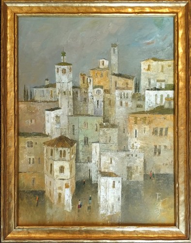 Ryszard Zając_Miasto_61x46 cm_2003 rok_architektura_obraz do salonu_galeria sztuki Bellotto ssd.JPG