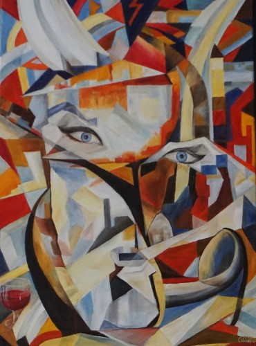 Bożena Olak_olej na płótnie_W szalonym widzie_92x65 cm_2022 rok_Abstrakcja_galeria sztuki Bellotto Warszawa.JPG