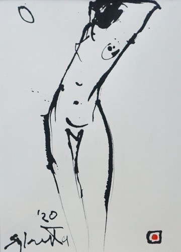 Wiesław Sykuła_rysunek_Akt_2020 r_akryl tusz na papierze_galeria sztuki Bellotto WarszawaJPG 1.JPG