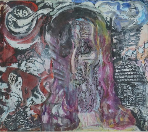 Zdzisław Lachur_Bez tytułu_1993 r_papier technika własna_Galeria sztuki Bellotto Warszwa 2.JPG