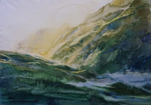 Aleksander Franko_akwarela_Pejzaż z górami_galeria sztuki Bellotto Warszawa 111.JPG