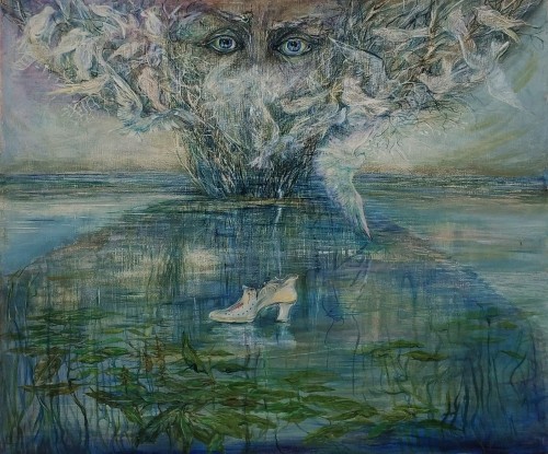 Maria Bierzyńska_Poeta i rzeka_olej na płótnie_1978 rok_sztuka XX wieku_galeria sztukim Bellotto Warszawa.jpg