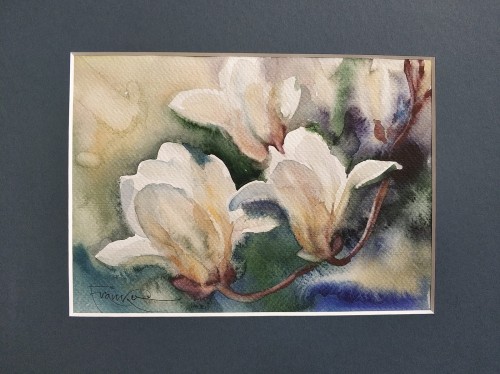 Aleksander Franko_Magnolie_Kwiaty_akwarela_galeria sztuki Bellotto Warszawa bkk.jpg