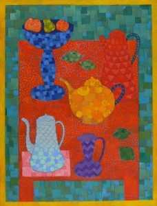 MAŁGORZATA DAMIĘCKA /OBRAZ/MARTWA NATURA  Z ŻÓŁTYM DZBANUSZKIEM