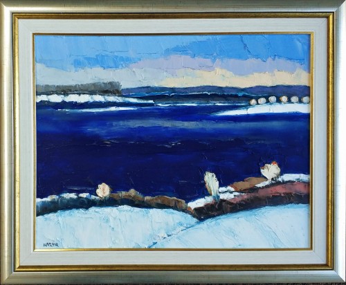 Krzysztof raczynski krzyr_Pejzaz zimowy z rzeką _36 x 46 _pejzaż polski_galeria sztuki Bellotto Warszawa xxx.jpg