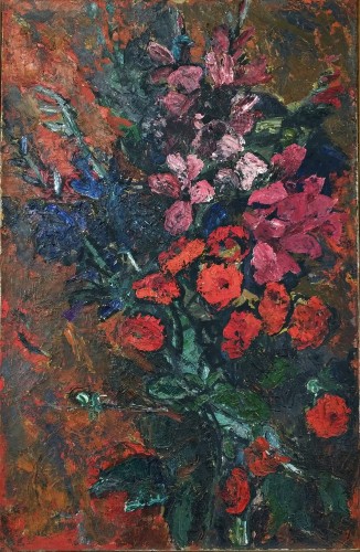 Wanda Wedecka _Kwiaty czerwone_obraz olejny_80 x 52 cm_sztuka XX wieku_galeria sztuki Bellotto Warszawa.jpg