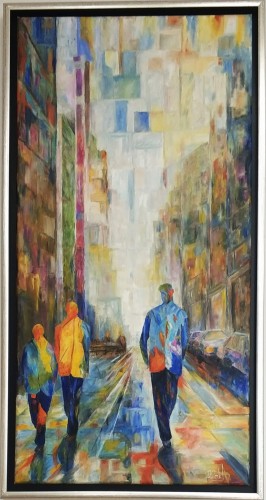 Bożena Olak_Sami w miescie_70 x 50 cm_2023 rok_galeria sztuki Bellotto Warszawa.jpg