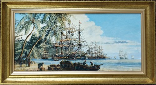 Andrzej Orliński_Eskadra okrętów na Karaibach_olej na płótnie _marynistyka_galeria sztuki Bellotto Warszawa.jpg