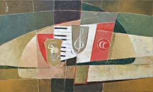 RYSZARD ZAJĄC / OBRAZ / KOMPOZYCJA Z WARSZAWSKĄ SYRENKĄ