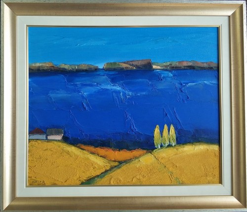 Krzysztof Raczyński Krzyr_Pejzaż z rzeka_38 x 46 cm_2024 rok_pejzaż polski_galeria sztuki Bellotto Warszawa.jpg