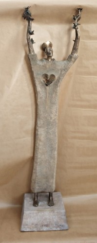 Adam Kuba Matejkowski_święty Franciszek_160 cm_drewno lipowe_brąz patynowany_galeria sztuki Bellotto Warszawa.jpg