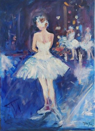 Jadwiga Maria Jarosiewicz_Baletnica_olej na płótnie_taniec_galeria sztuki Bellotto Warszawa.jpg