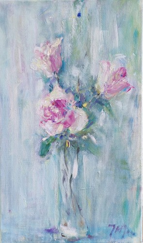 Jadwiga Maria Jarosiewicz_róże II_olej na płótnie_kwiaty_galeria sztuki Bellotto Warszawa.jpg