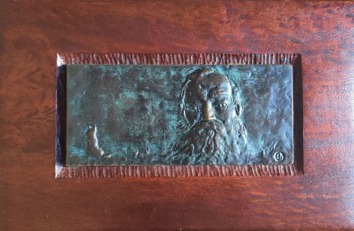 Edward Łagowski_plaskorzezba_Chełmoński_2003 rok_Unikat_braz patynowany_galeria sztuki Bellotto Warszawa.jpg