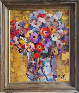WŁODZIMIERZ BOROWCZYK / OBRAZ / KWIATY W WAZONIE