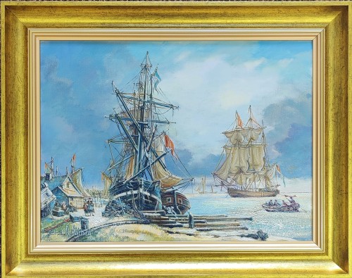 Andrzej Orliński_sztuka marynistyczna_Czas na remont_olej na płótnie_galeria sztuki Bellotto Warszawa m.jpg