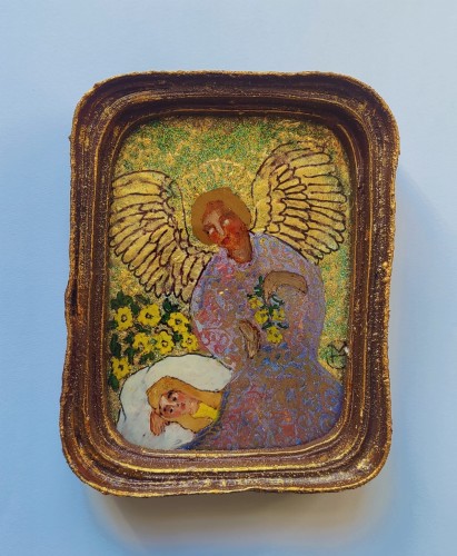 Magdalena Hniedziewicz_na szkle malowane_Anioły_Anioł i dziewczynka_galeria sztuki Bellotto Warszawa.jpg CCAA.jpg