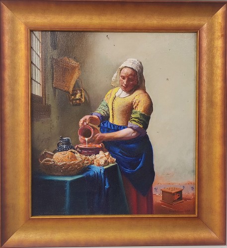 Piotr Stefanow_Mleczarka wg Vermeera_olej na płótnie_2025 rok_galeria sztuki Bellotto Warszawa.jpg