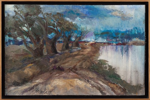 Wanda Wedecka_Paradisum_1985 rok_pejzaż z wierzbami_galeria sztuki Bellotto Warszawa.jpg