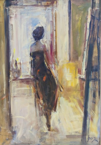 Jadwiga Maria Jarosiewicz_pracownia w wiśmowej_100 x 70 cm_2019 r_galeria sztuki Bellotto Warszawa.jpg