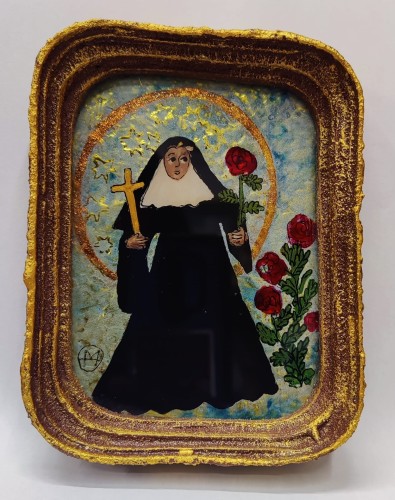 Magdalena Hniedziewicz_święta Rita_na szkle malowane_miniatury_galeria sztuki Bellotto Warszawa- b.jpg
