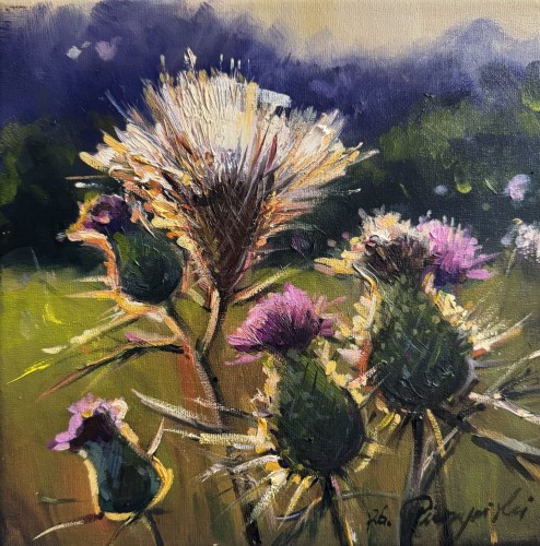 Zbigniew Pieczyński_Osty, olej na płótnie, 25 x 25 cmJPG_galeria sztuki Bellotto Warszawa.jpg