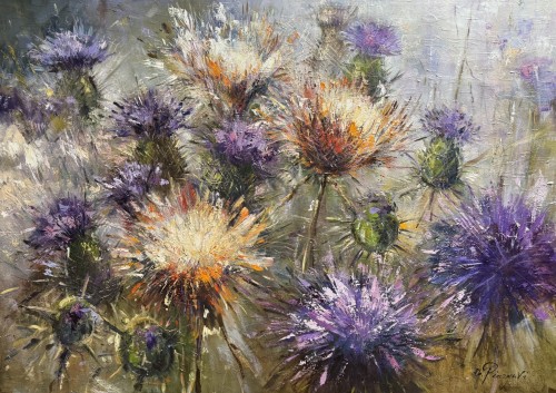 Zbigniew Pieczyński_Osty, olej na płótnie 3d, 100 x 140 cm_2026 rok_galeria sztuki Bellotto Warszawa.JPG