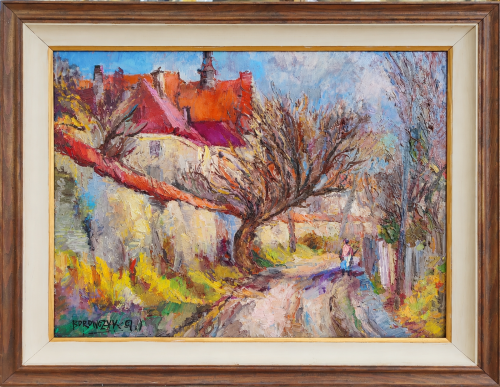 Włodzimierz Borowczyk _Kazimier Dolny_olej na płótnie_1987 rok_pejzaż_galeria sztuki Bellotto Warszawa.png