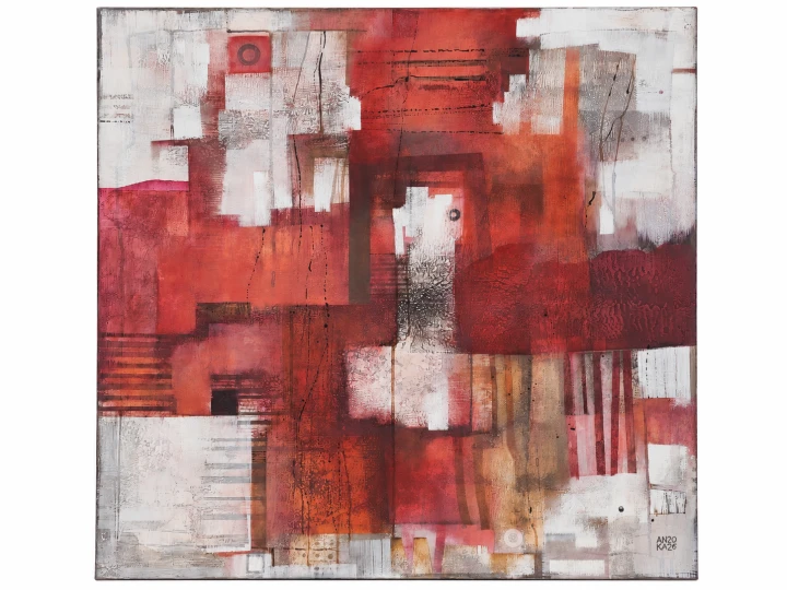 Anna Kandler_Pole truskawkowe_abstrakcja_80 x 80 cm_2026 r_galeria Sztuki Bellotto Warszawa.png