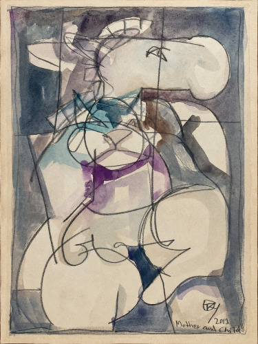 Tomasz Kazikowski Papier_mother and child_2013 rok_z cyklu Matki_galeria sztuki Bellotto Warszawa.png